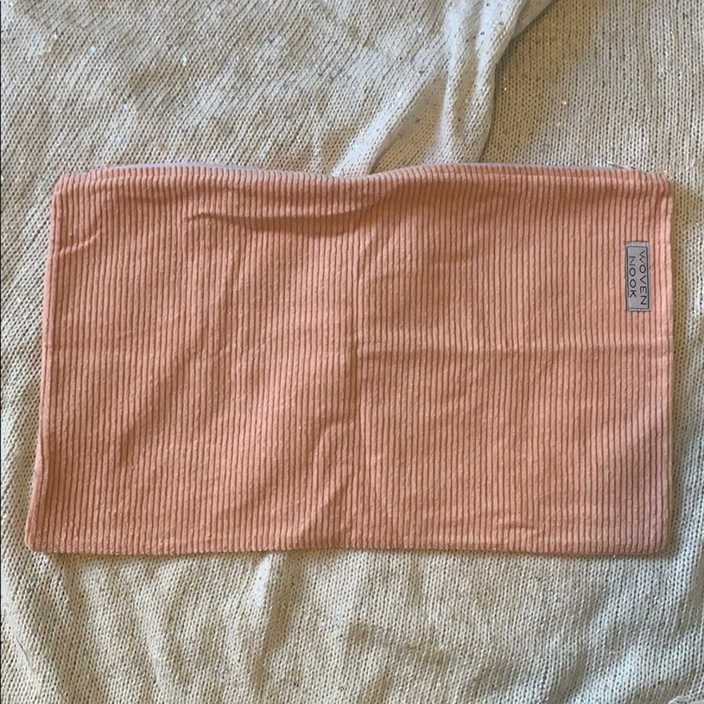 Woven Nook Blush Corduroy Pillow Cover Lumbar
